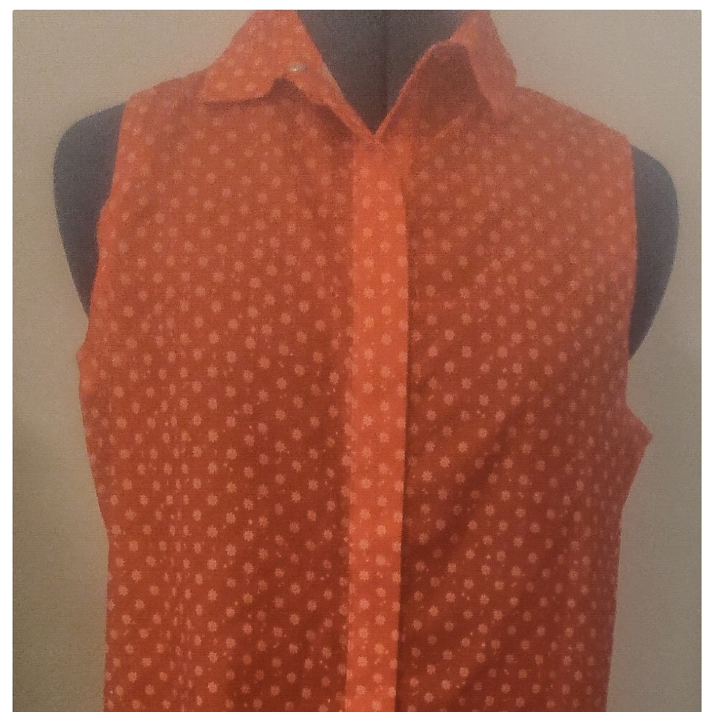 SUNKIST ORANGE POLKA DAISY BLOUSE